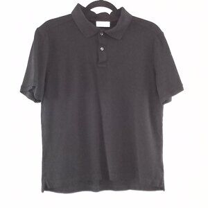 ETON black cotton polo shirt